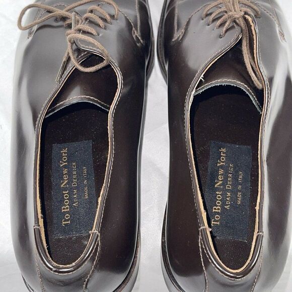 To Boot New York Adam Derrick Mens Brown Leather Oxford Dress Shoes 3221 Size 13 - Picture 6 of 10
